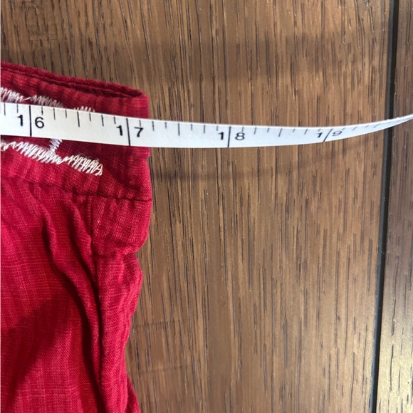 Red Embroidered Boho Midi Dress, Tiered Cotton Sundress, Cottagecore Dress - Picture 8 of 9